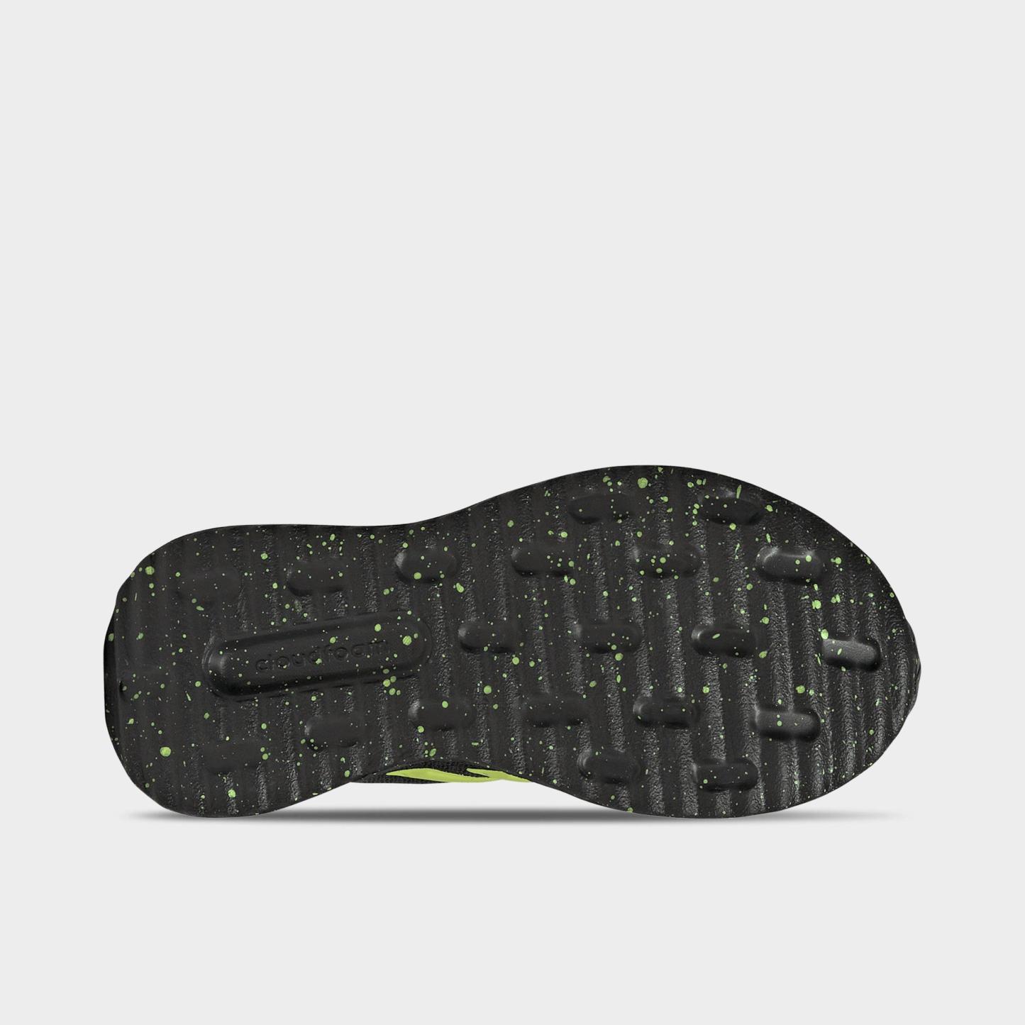 Little Kids' adidas X_PLR Path Hook-And-Loop Stretch Lace Casual Shoes - Core Black/Solar Slime/Solar Slime - Bottom view
