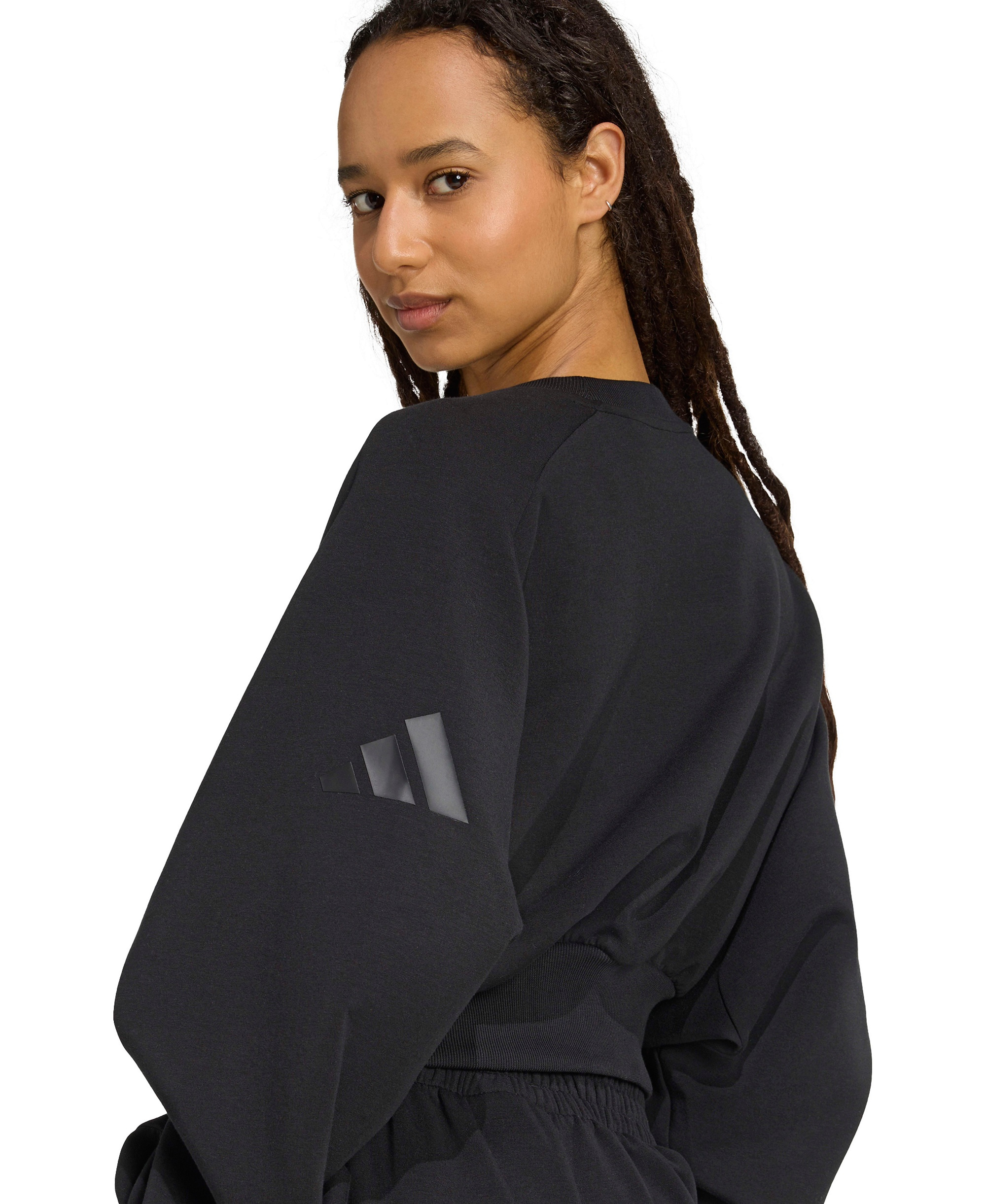adidas Women's Soft Lux Relaxed Crewneck Sweatshirt - Black