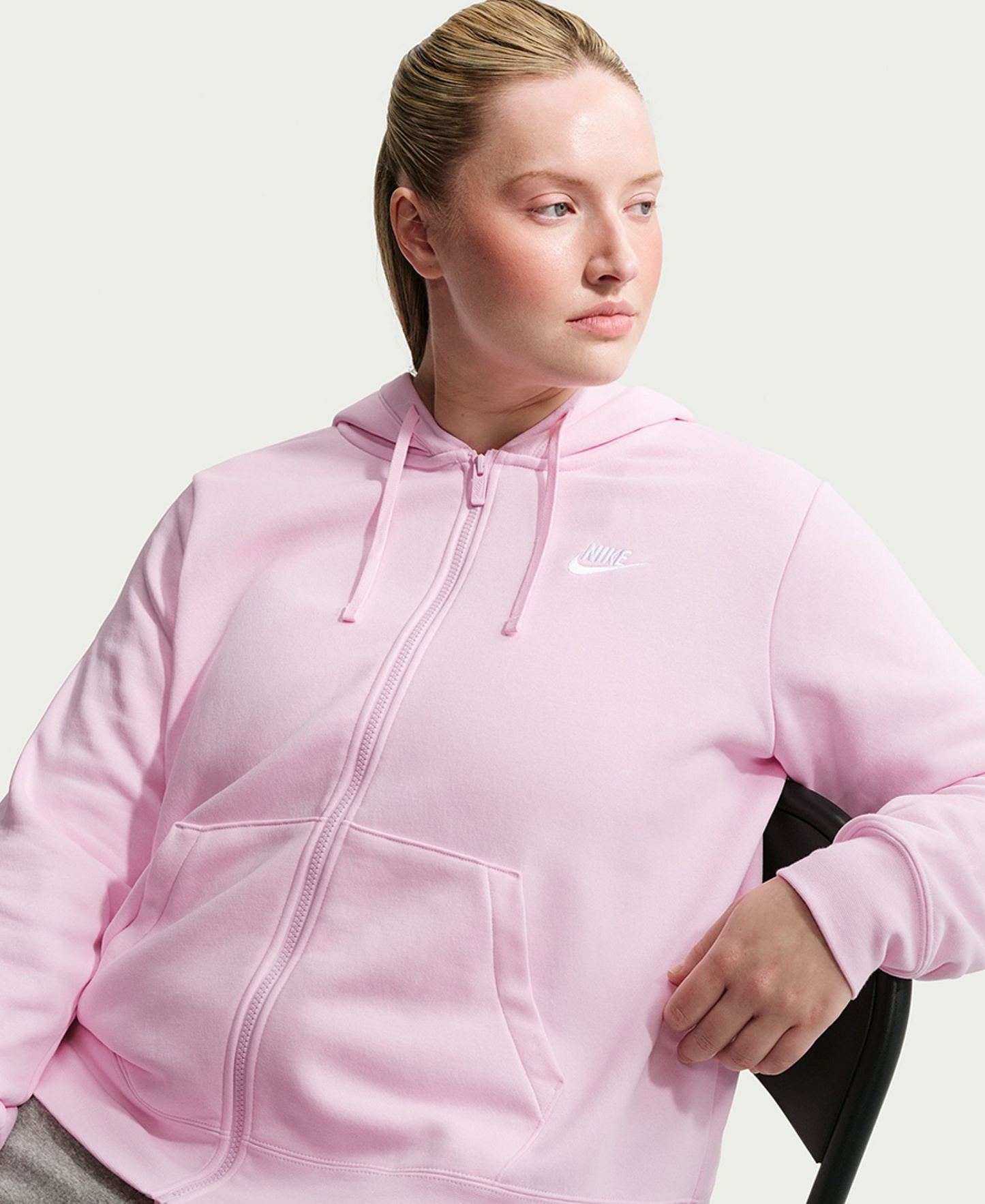 Nike Women's Sportswear Club Fleece Full-Zip Hoodie - Pink Foam/white