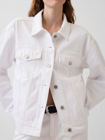 Oversized Icon Denim Jacket - Fresh white