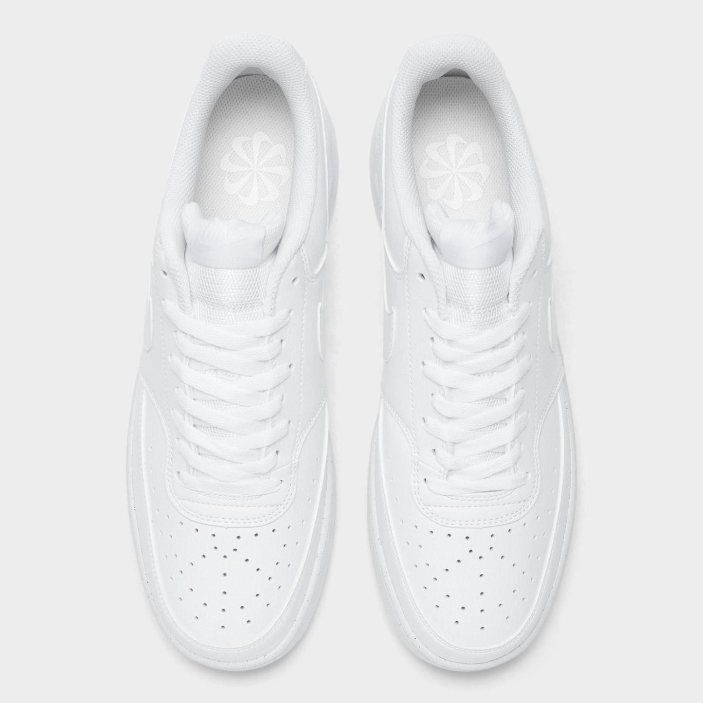 Men's Nithtke Court Vision Low Next Nature Casual Shoes - White/White/White - Top view