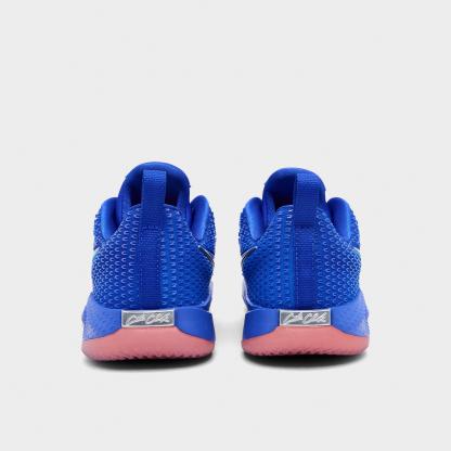 Little Kids' Nithtke Caitlin 1 Basketball Shoes - Racer Blue/Teal Tint/Metallic Silver - Back view