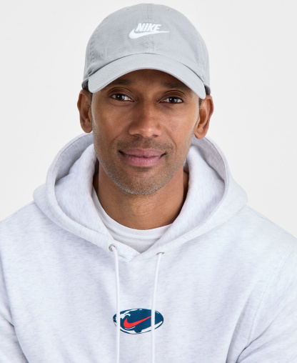 Nike Unisex Club Logo Embroidered Cap - Particle Gray/White