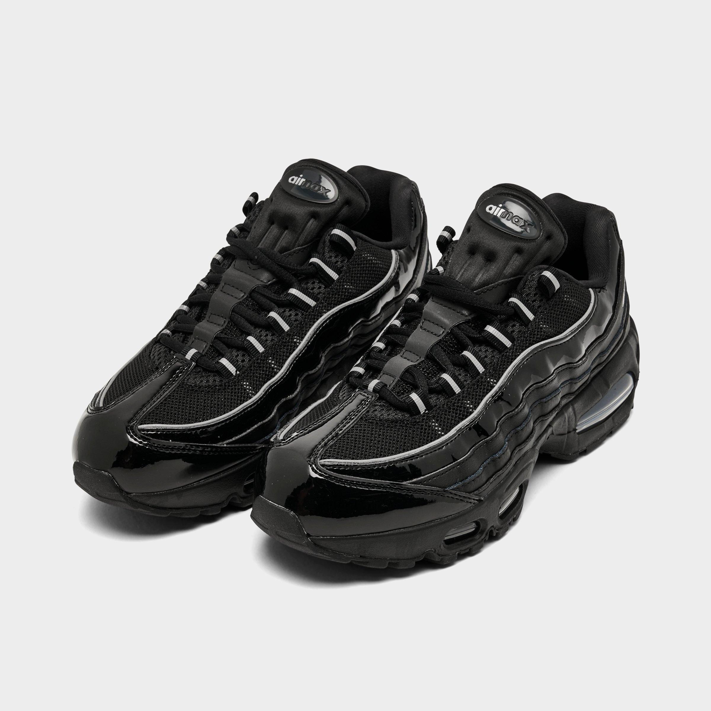 Women's Nithtke Air Max 95 Big Bubble Casual Shoes - Part 2 - Black/Reflect Silver/White/Metallic Silver - Both shoes facing left