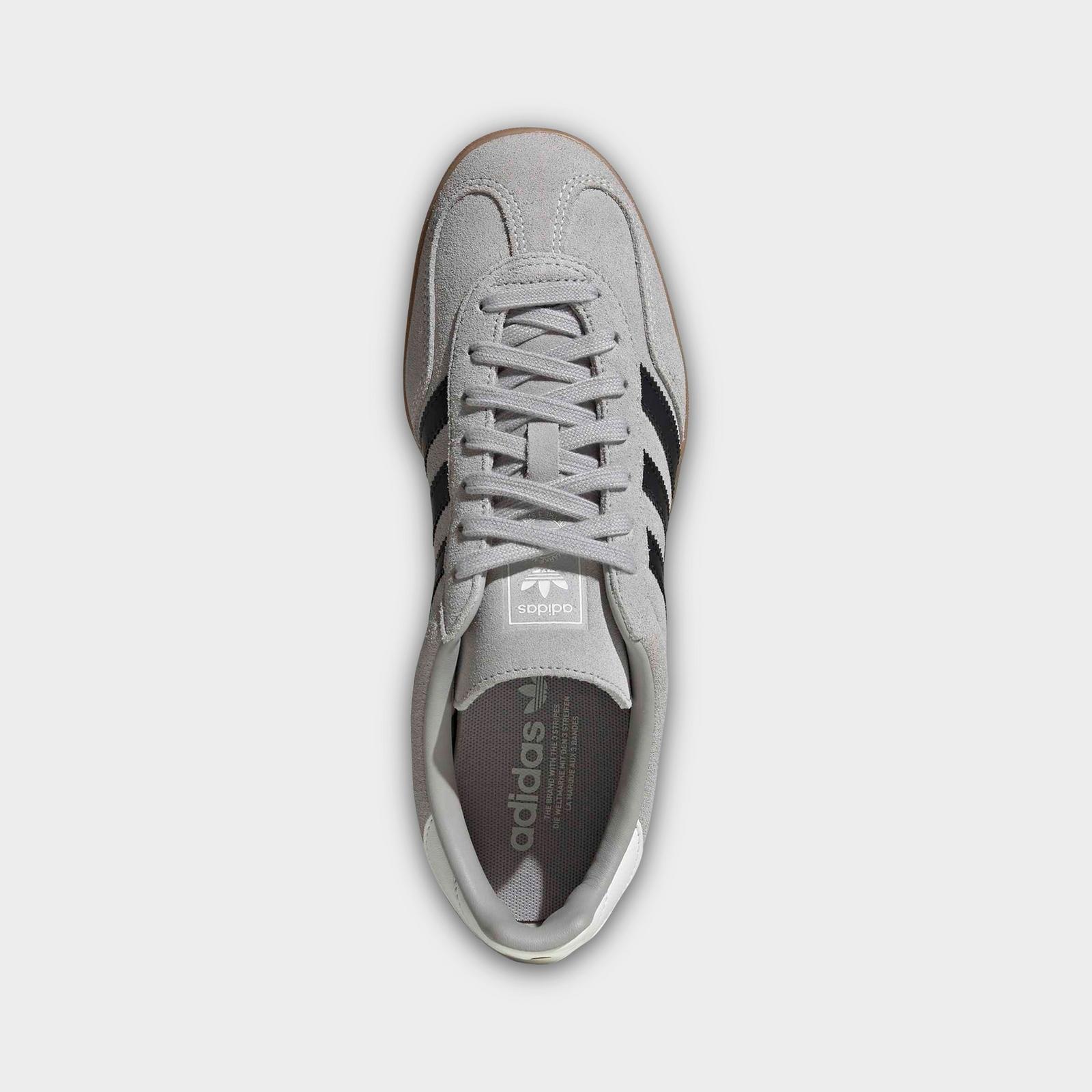 Men's adidas Originals Gazelle Indoor Casual Shoes - Grey/Black/Gum - view 5