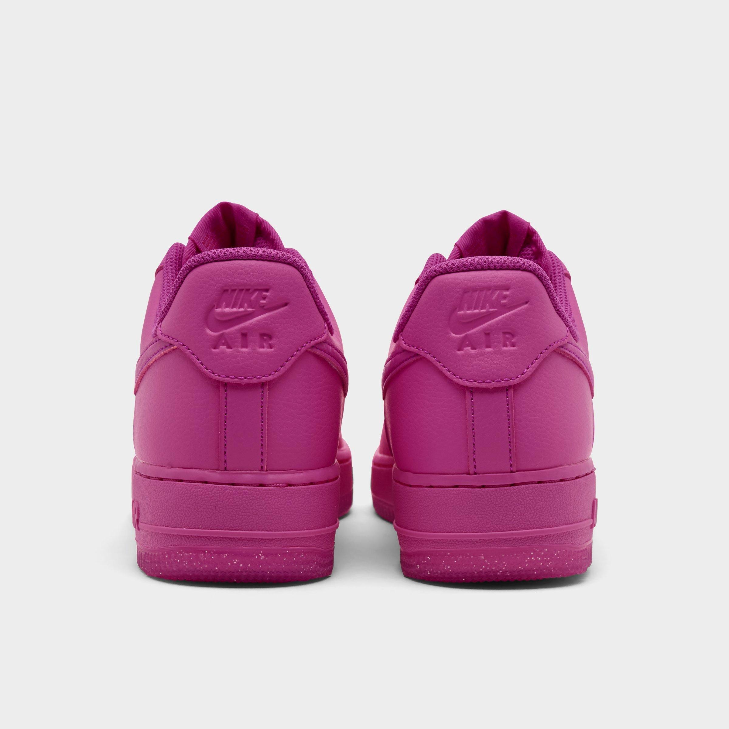 Women's Nithtke Air Force 1 '07 Casual Shoes - Fire Pink/Fireberry/Metallic Silver/Fire Pink - Back view