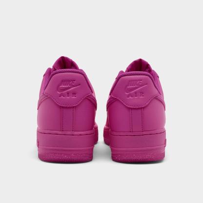 Women's Nithtke Air Force 1 '07 Casual Shoes - Fire Pink/Fireberry/Metallic Silver/Fire Pink - Back view