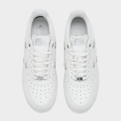 Women's Nithtke Air Force 1 '07 LV8 Casual Shoes - Sail/Sail/Sail/Metallic Silver - Top view