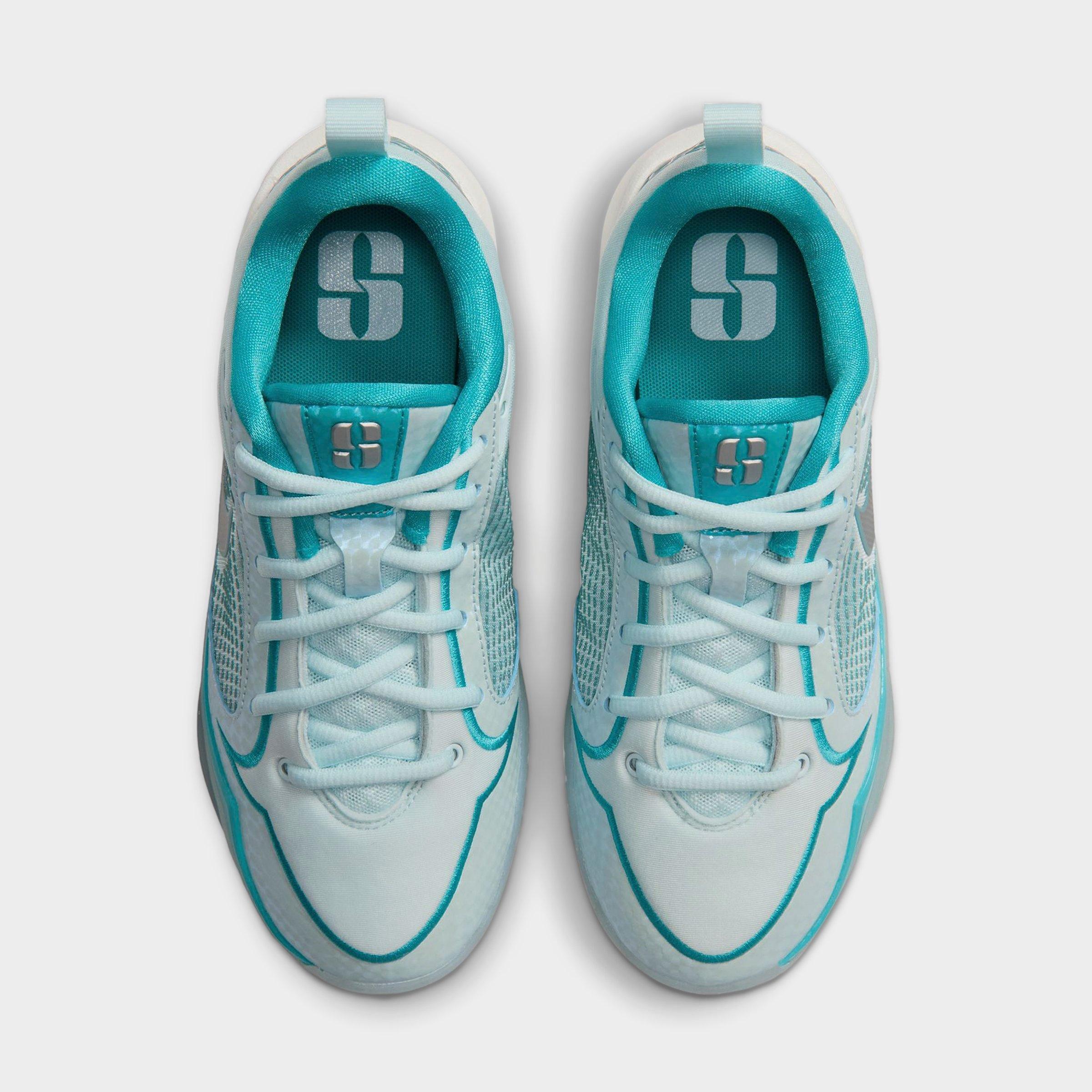 Big Kids' Nithtke Sabrina 4 SE Basketball Shoes - Glacier Blue/Metallic Silver/Sail - Top view