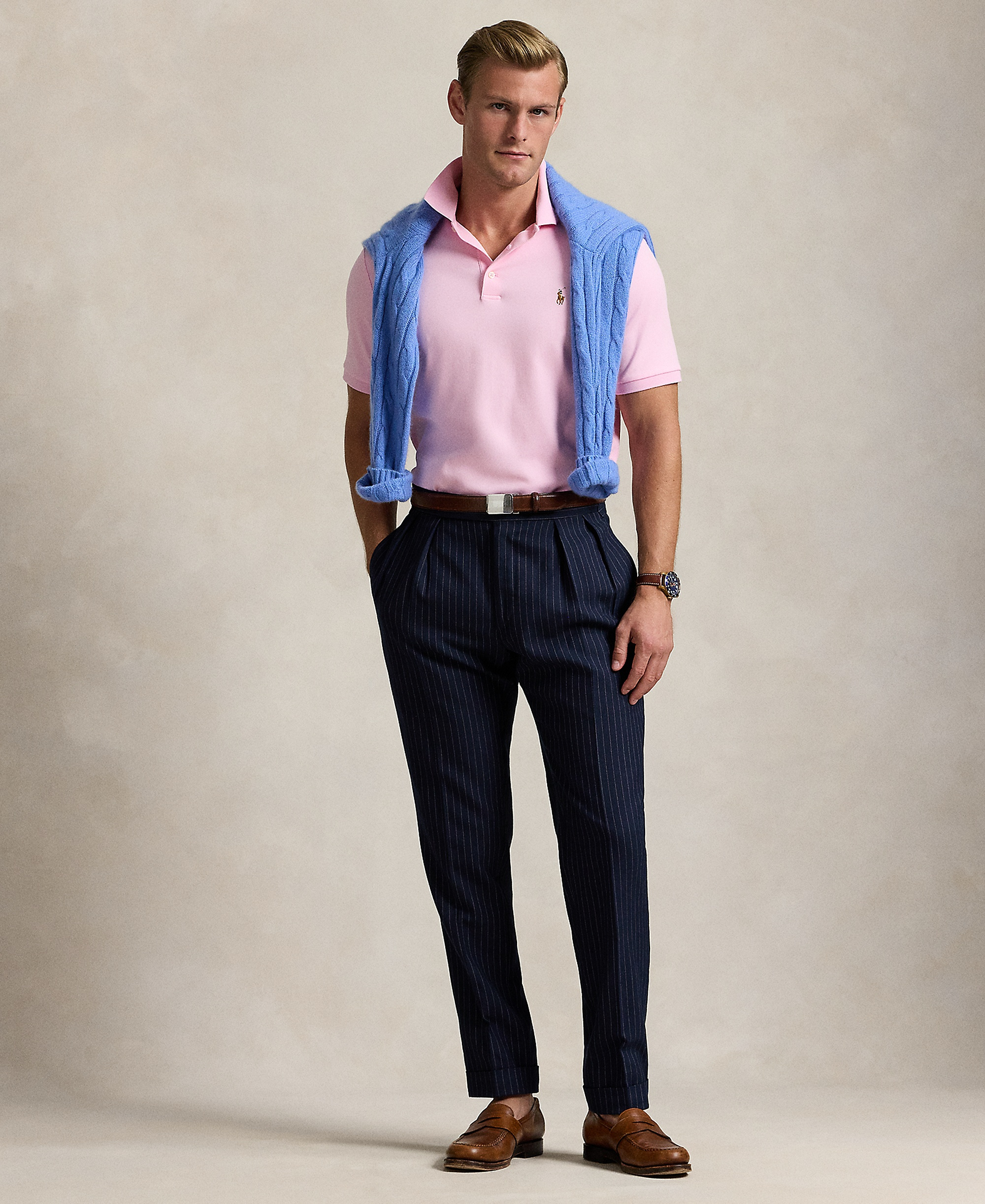 Polo Ralph Lauren Men's Classic Fit Soft Cotton Polo Shirt - Carmel Pink