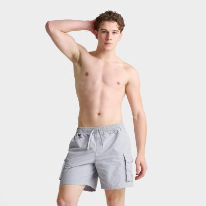 Men's Nike Packable Cargo 7" Swim Shorts - Grey