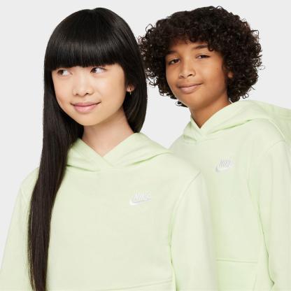 Big Kids' Nithtke Sportswear Club Fleece Pullover Hoodie - Lime Ice/White
