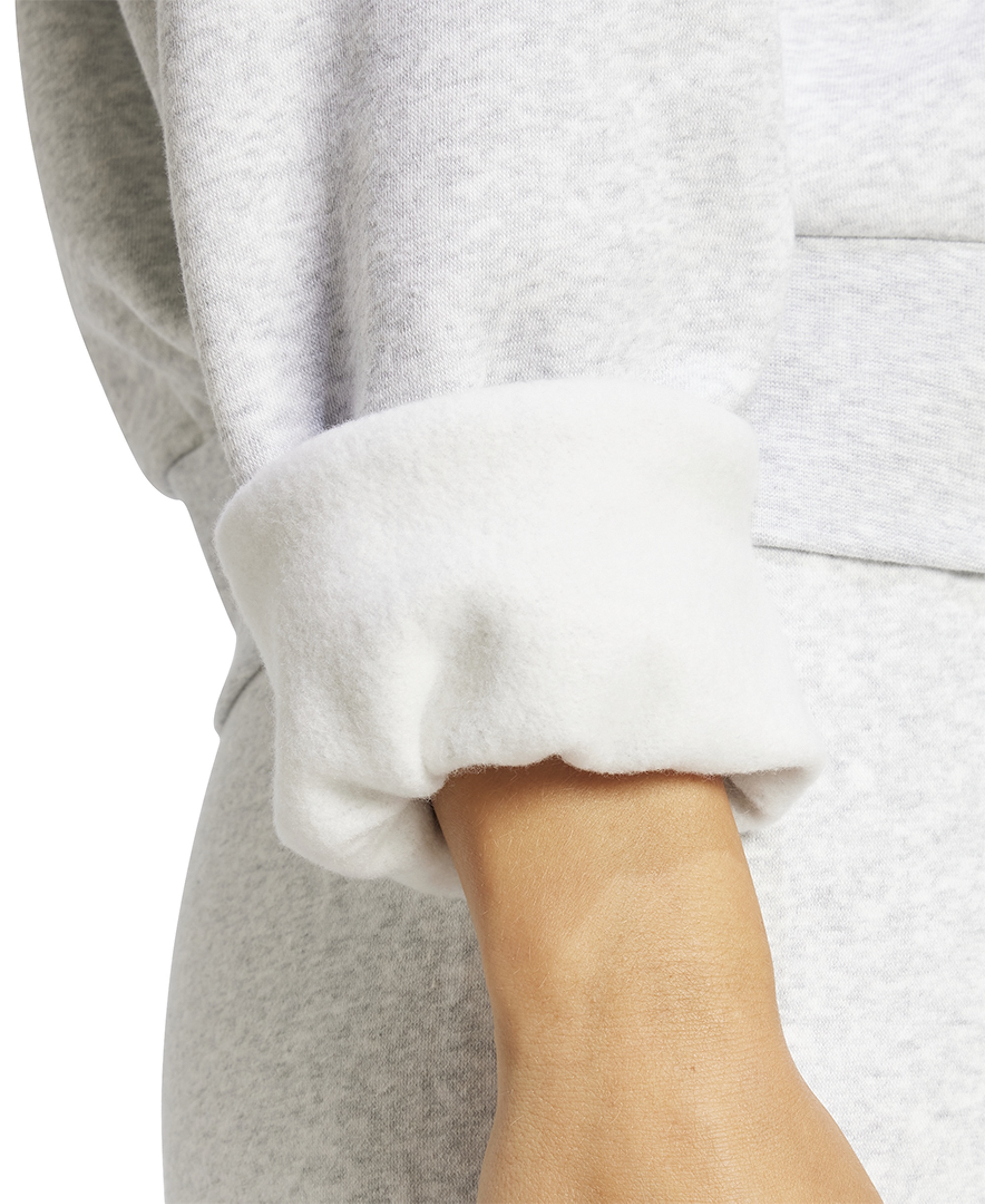 adidas Women's Essentials Crewneck Small-Logo Sweatshirt - Light Gray Heather/White