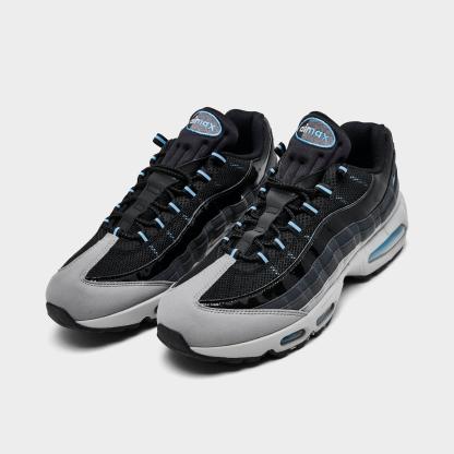 Men's Nithtke Air Max 95 Big Bubble Scorpion Casual Shoes - Part 1 - Black/Grey Fog/Anthracite/Football Blue - Both shoes facing left