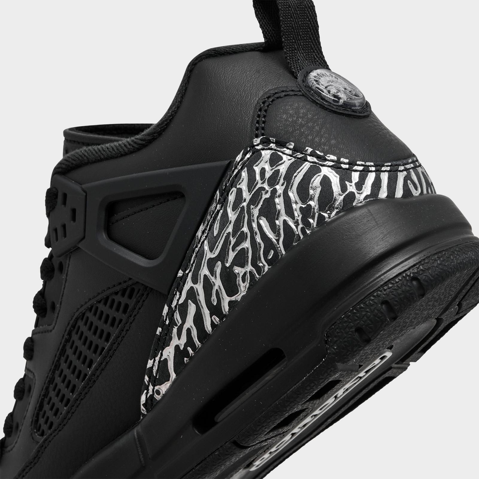 Big Kids' Jordan Spizike Low Casual Shoes - Black/Metallic Silver - view 3