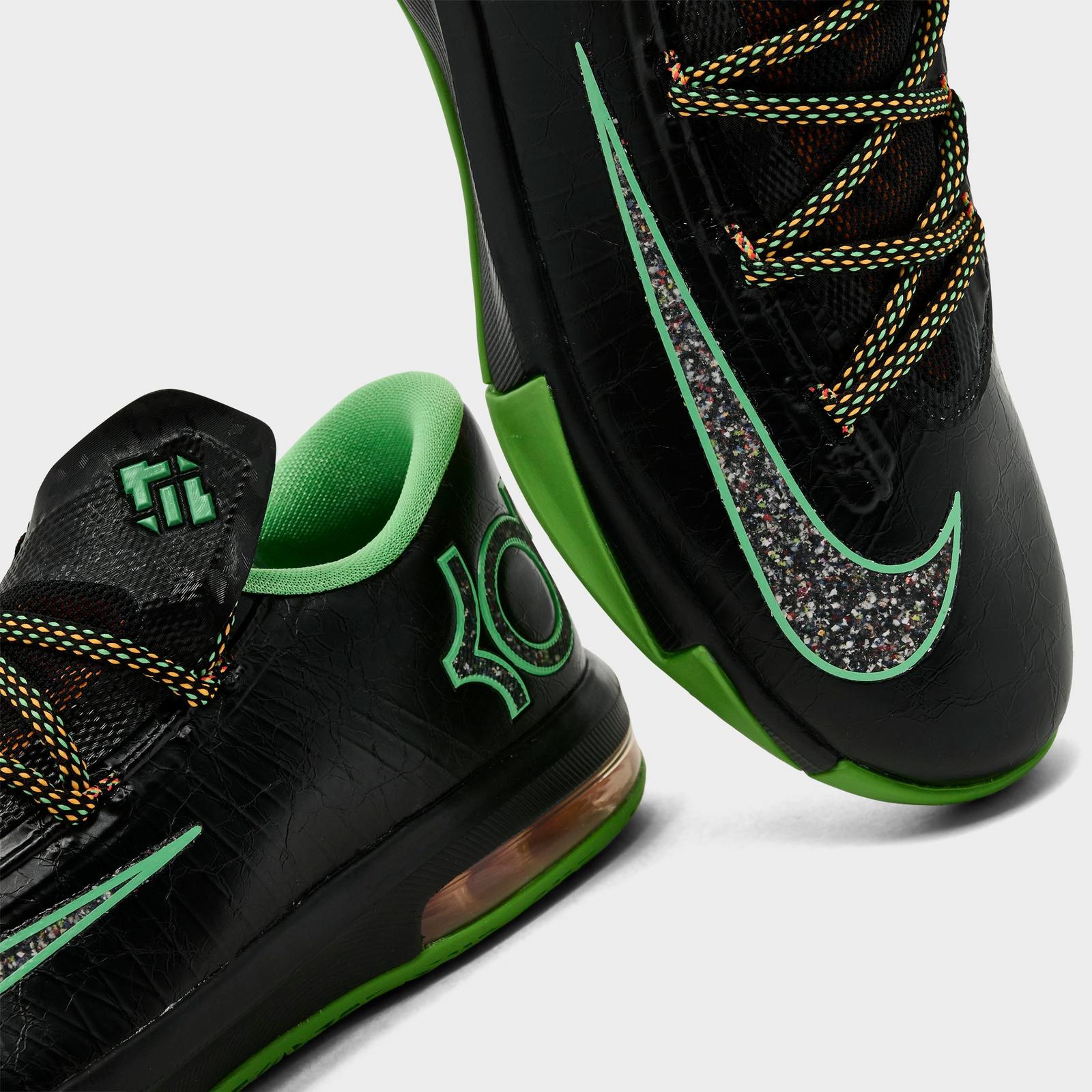 Big Kids' Nike KD 6 Basketball Shoes - Black/Multi-Color/Light Lucid Green