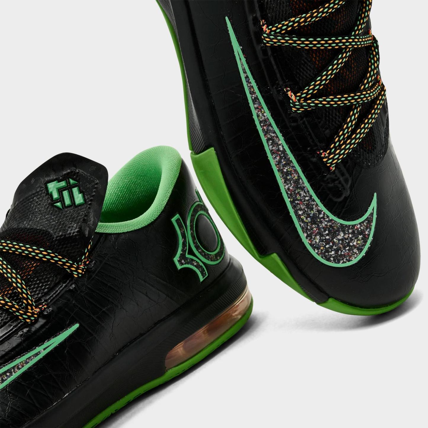 Big Kids' Nike KD 6 Basketball Shoes - Black/Multi-Color/Light Lucid Green