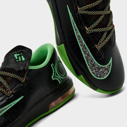 Big Kids' Nike KD 6 Basketball Shoes - Black/Multi-Color/Light Lucid Green