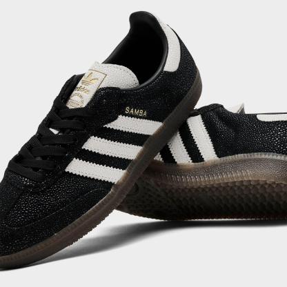 Women's adidas Originals Samba OG Casual Shoes - Part 6 - Core Black/Cloud White/Gum - Detail shot