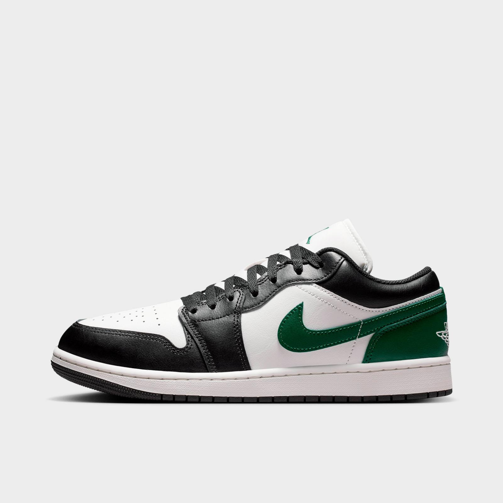 Men's Air Jordan Retro 1 Low Casual Shoes - Black/Gorge Green/Summit White - view 1