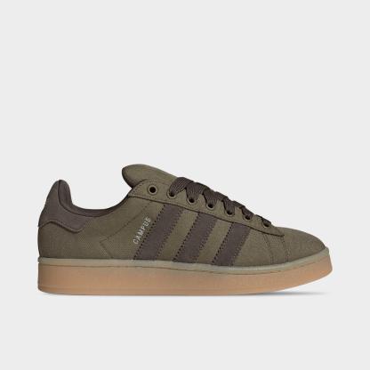 Men's adidas Originals Campus 00s Casual Shoes - Focus Olive/Shadow Olive/Gum - Left shoe facing left. Outside of the shoe.