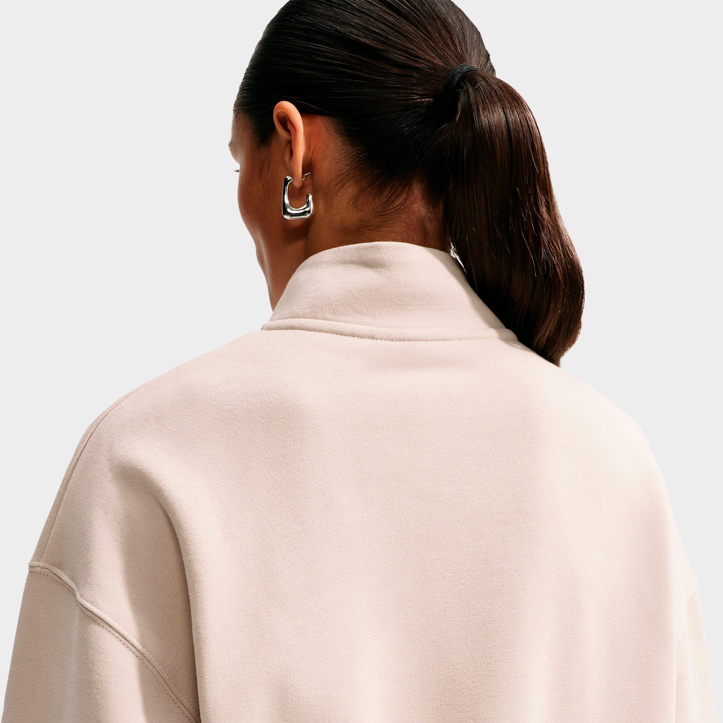 Women's Nithtke Studio Fleece Medium-Weight Oversized Cropped Quarter-Zip Jacket - Cream II/Sail