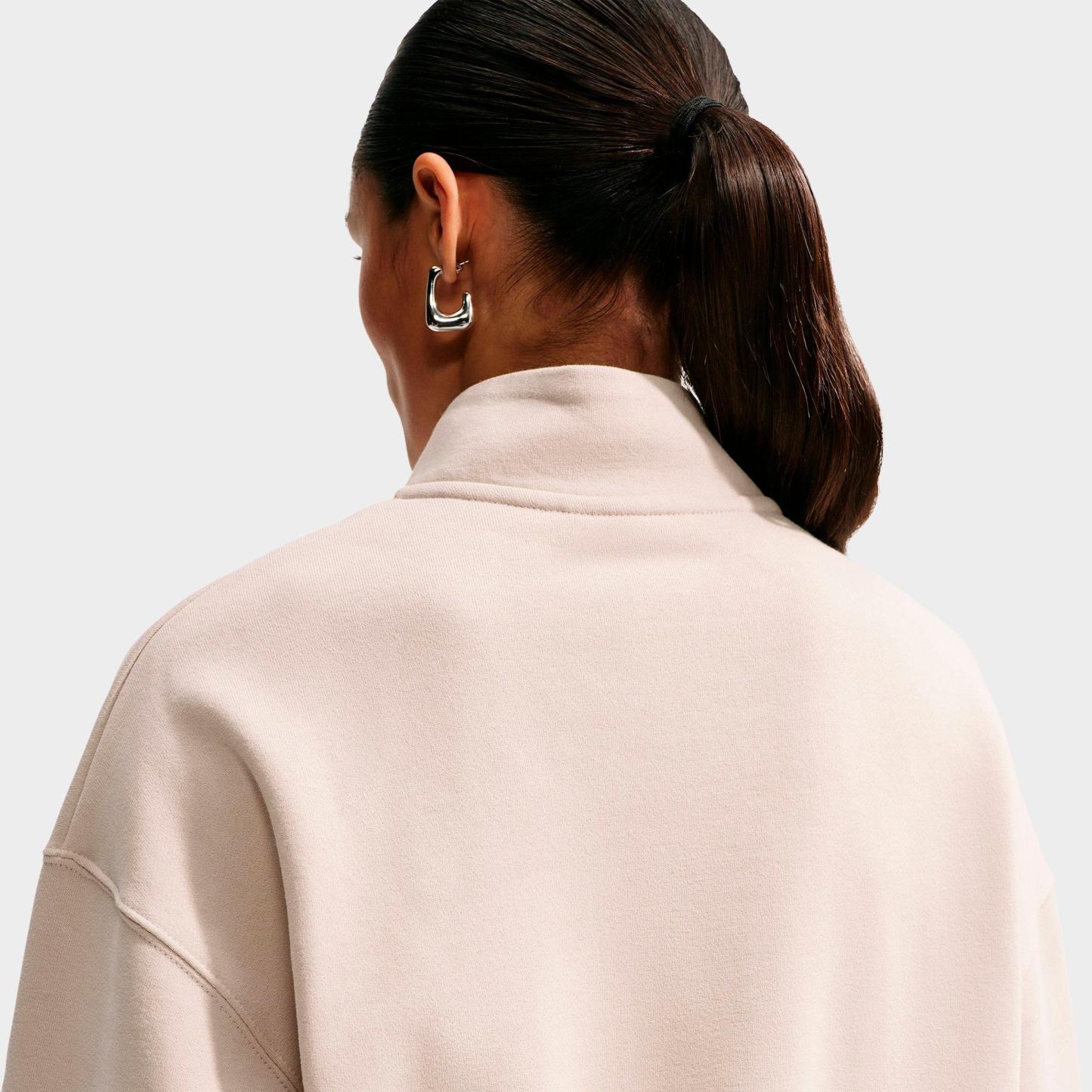 Women's Nithtke Studio Fleece Medium-Weight Oversized Cropped Quarter-Zip Jacket - Cream II/Sail