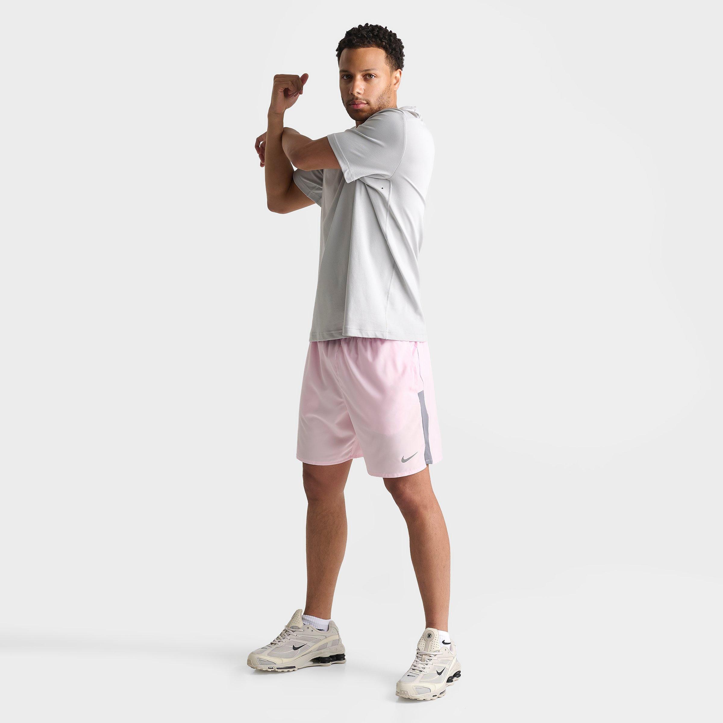 Men's Nithtke Dri-FIT Challenger Brief-Lined 7" Running Shorts - Pink Foam/Smoke Grey