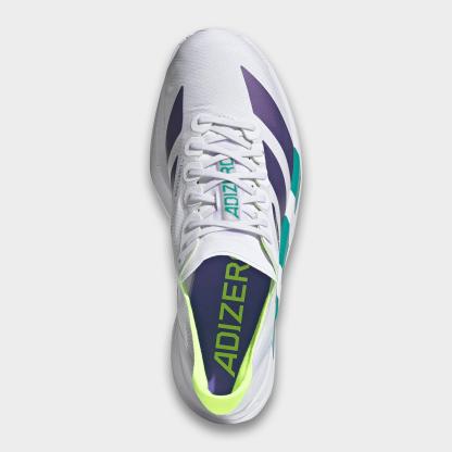 Men's adidas Adizero Adios Pro 4 Running Shoes - Frozen Purple/Solar Purple/Signal Green - Top view