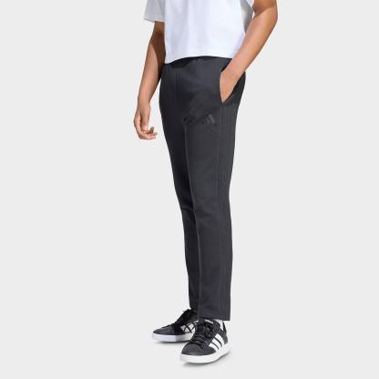 Men's adidas Essentials 3-Stripes Open Hem Fleece Pants - Black/Black