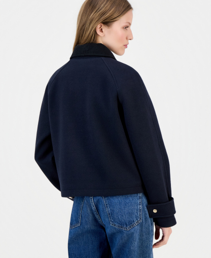 Tommy Hilfiger Women's Corduroy Collar Bomber Jacket - Navy