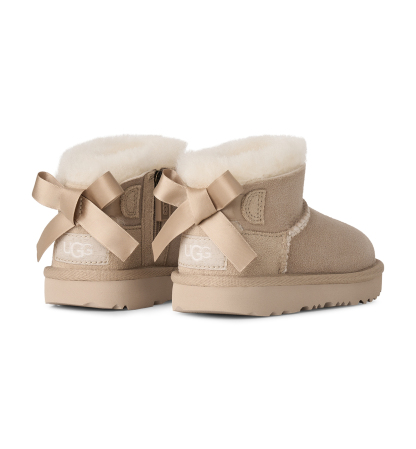 UGG® Toddler Kids Ultra Mini Bailey Bow Zipper Booties - Sand