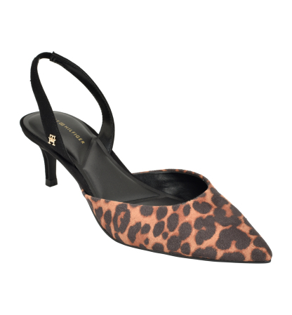 Tommy Hilfiger Women's Tanna Kitten Heel Slingback Dress Pumps - Light Brown Leopard