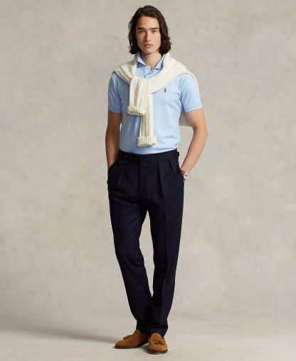 Polo Ralph Lauren Men’s Slim-Fit Soft Cotton Polo Shirt - Office Blue