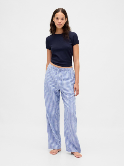Adult Softest Flannel PJ Pants - Blue pinstripe