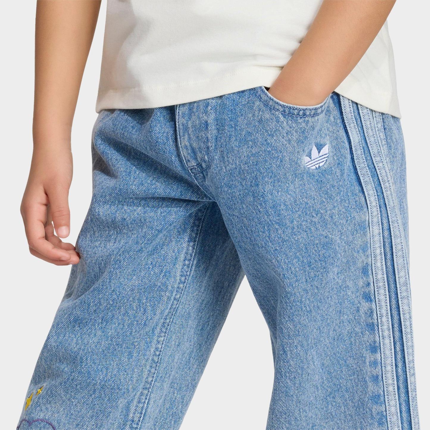 Girls' Little Kids' adidas Originals x Care Bears Loose Denim Jeans - Light Denim