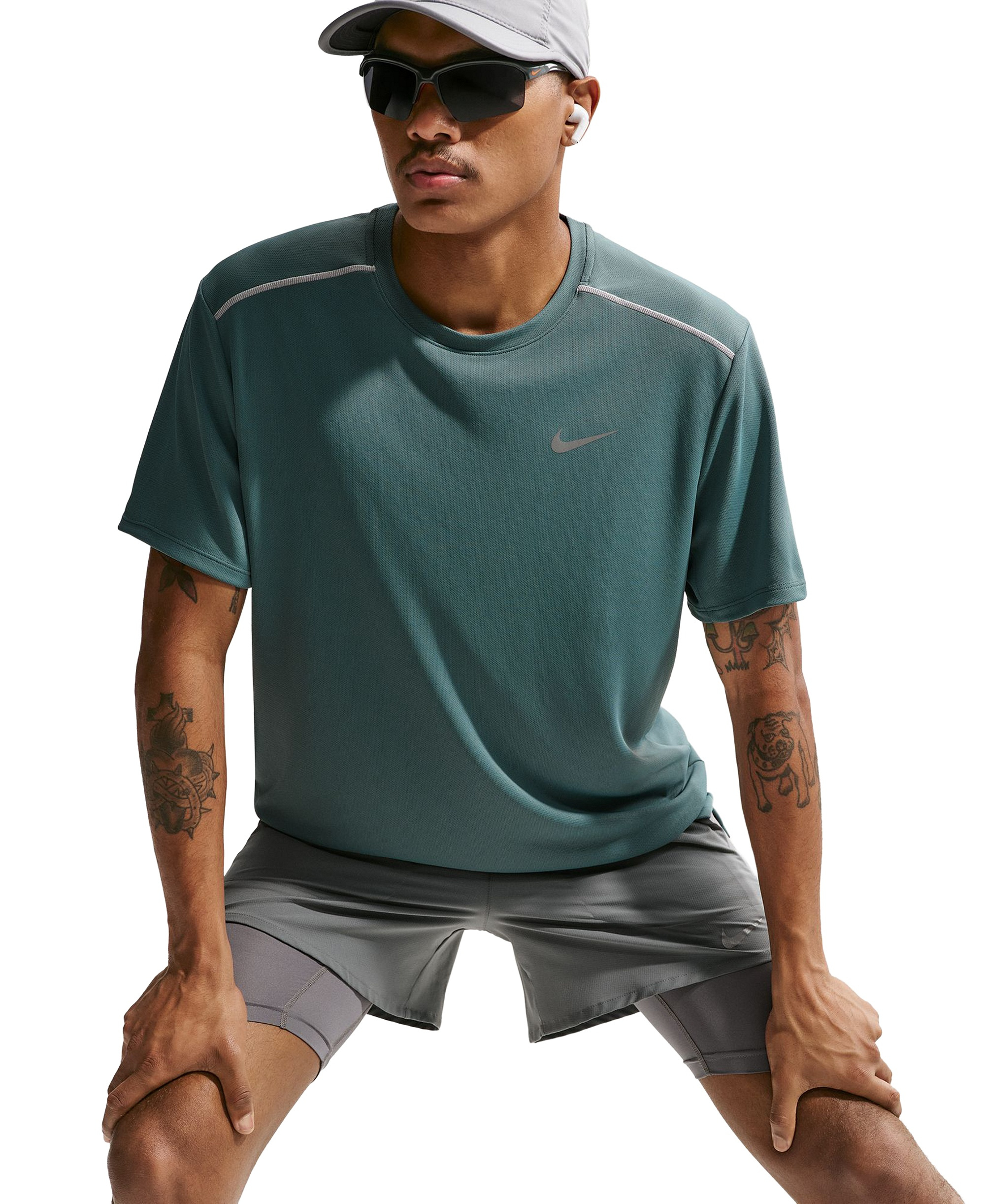 Nike Men's Miler Dri-FIT Running T-Shirt - Mineral Slate/Reflective Silver