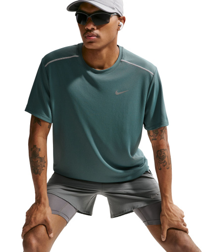 Nike Men's Miler Dri-FIT Running T-Shirt - Mineral Slate/Reflective Silver