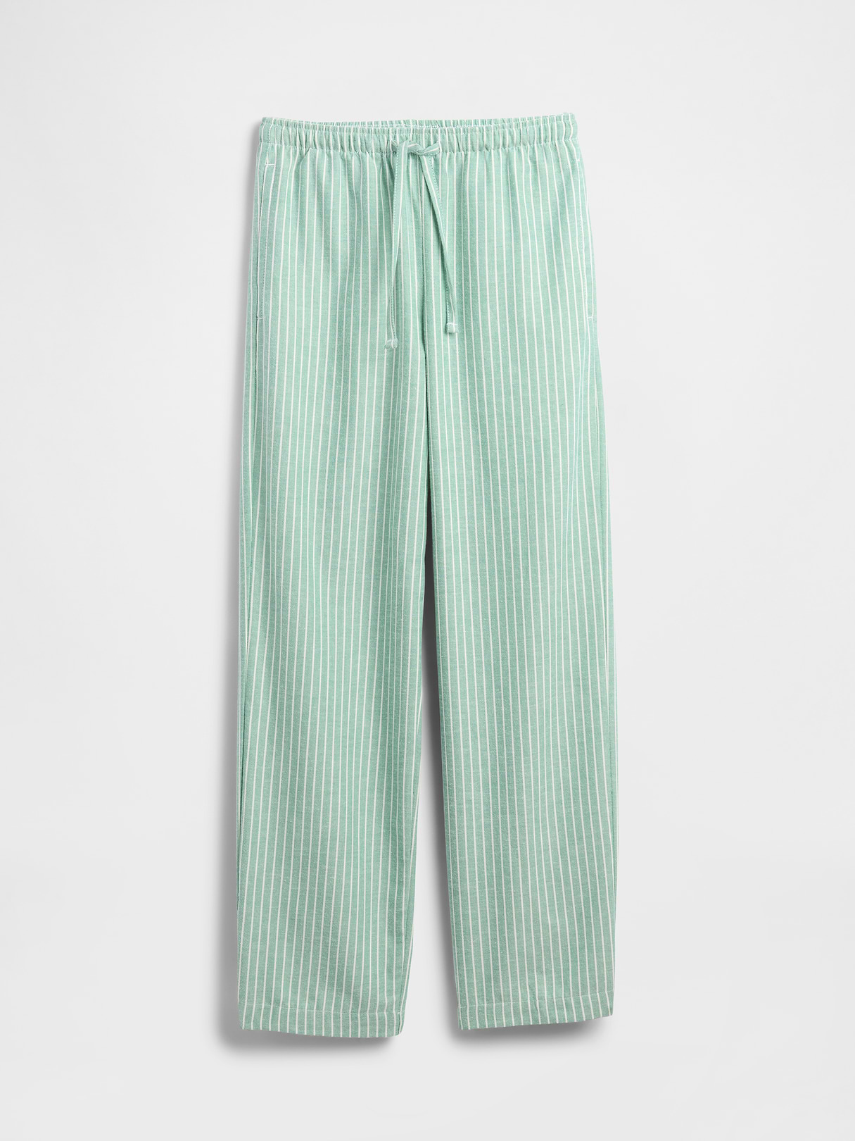 Adult Softest Flannel PJ Pants - Green & white stripe