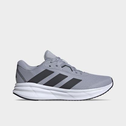 Men's adidas Galaxy 7 Running Shoes - Halo Silver/Carbon/Black - Left shoe facing left. Outside of the shoe.