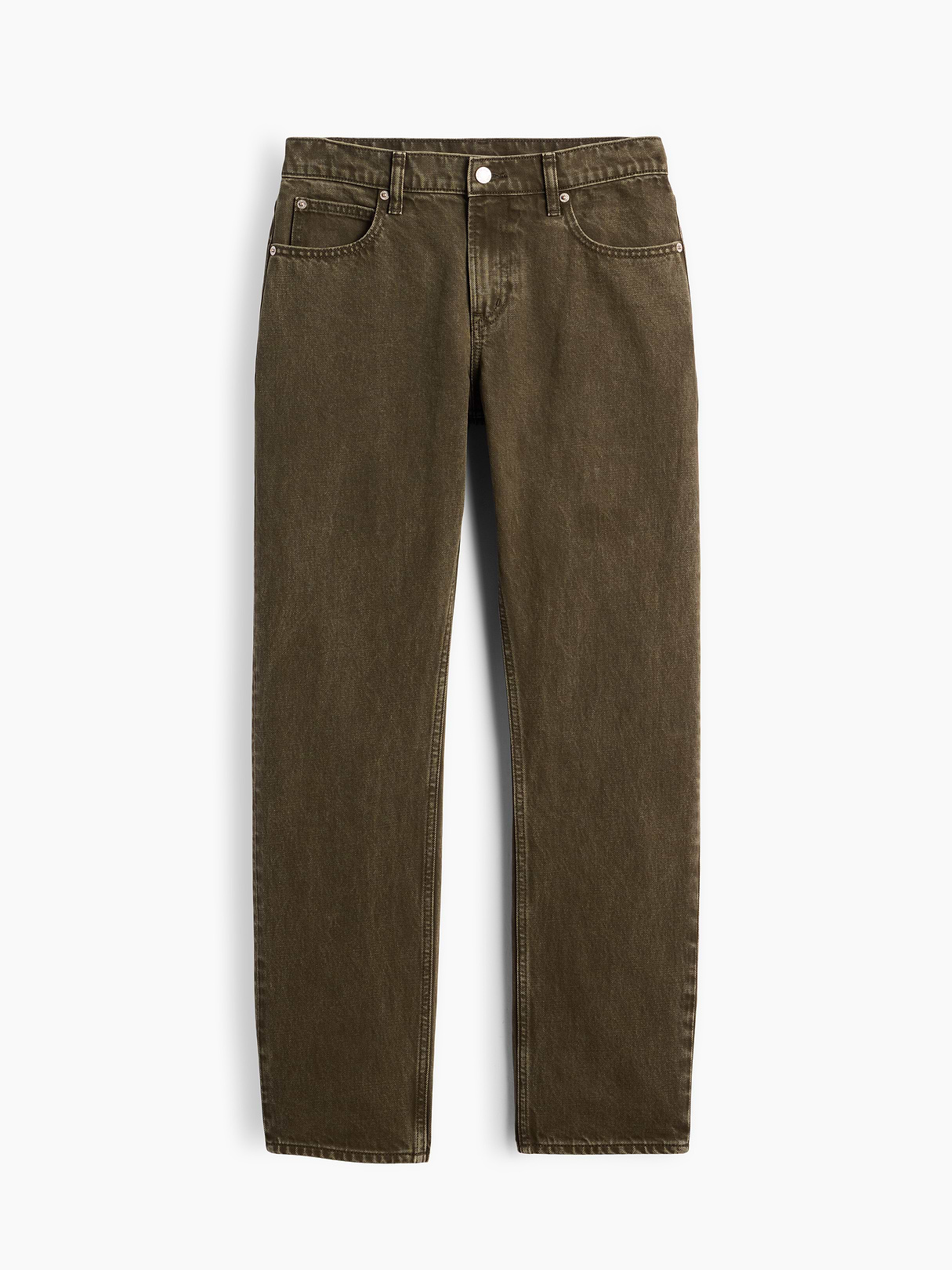 Mid Rise Straight Taper Jeans - Bamboo green