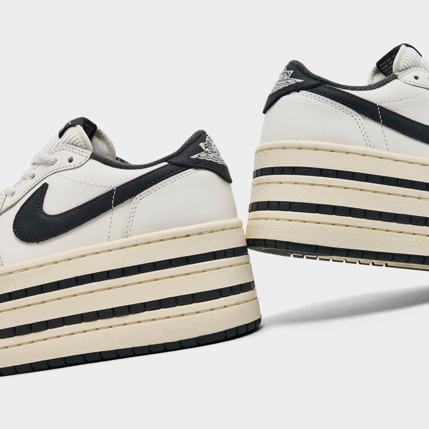 Women's Air Jordan 1 Low Triple Stack Casual Shoes - Sail/Anthracite/Coconut Millk - view 3