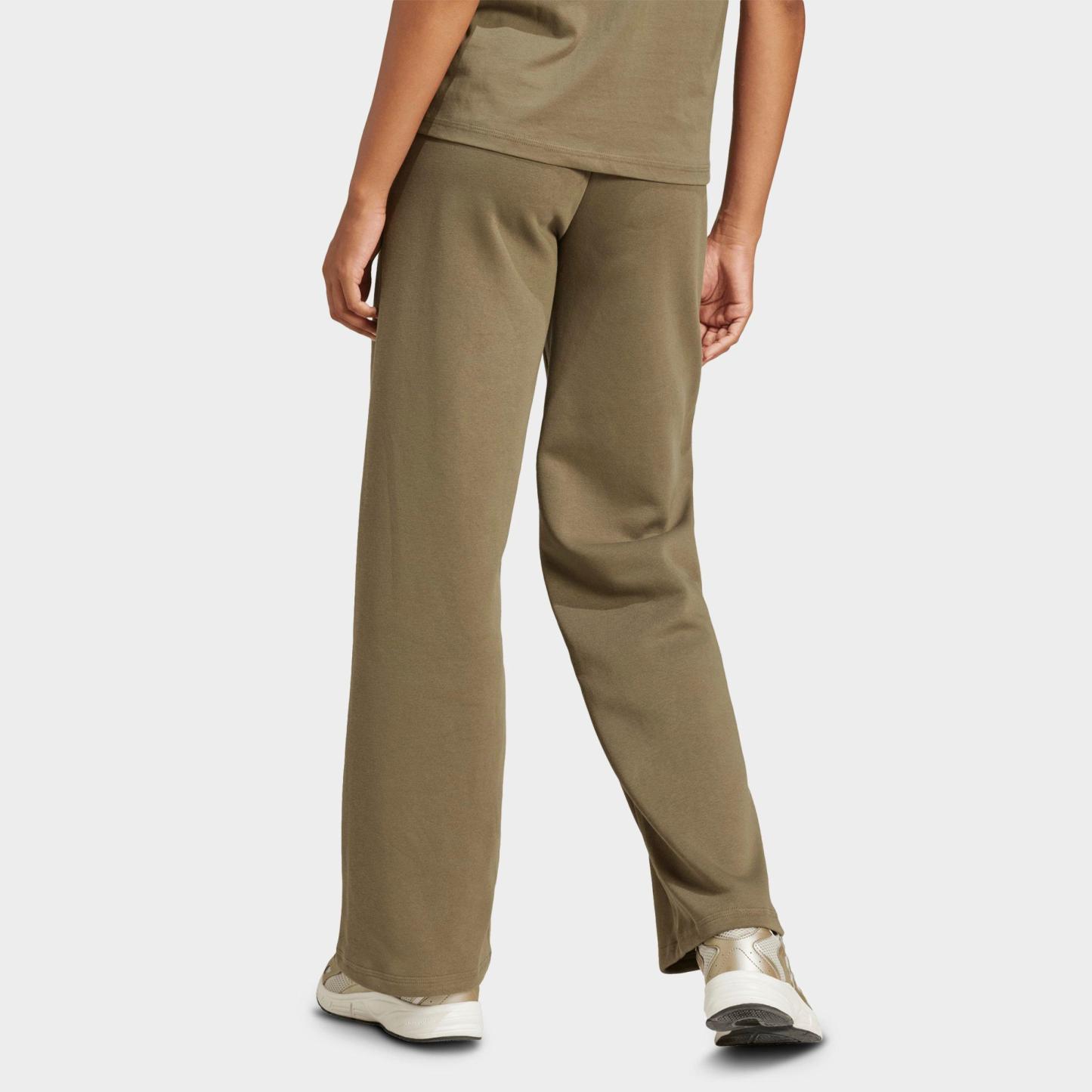 Women's adidas Sportswear Essentials Small Logo Feel Cozy Open-Hem Pants - Olive Strata/White