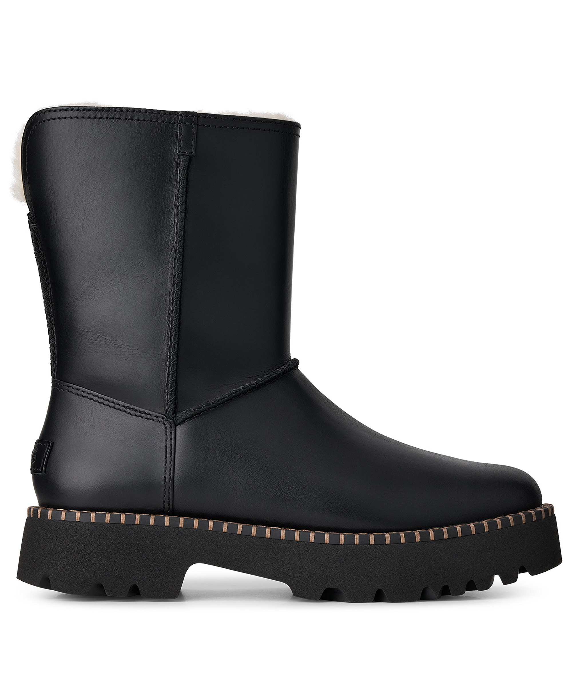 UGG® Women's Uptowner Round Toe Short Booties - Black Leather