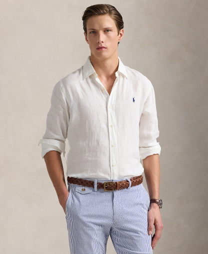 Polo Ralph Lauren Men's Classic-Fit Linen Shirt - Ceramic White
