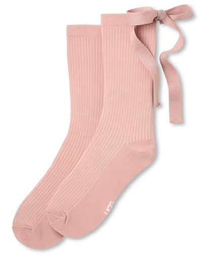UGG Women's Serenella Novelty Bow Ribbed Crew Socks - Dusk