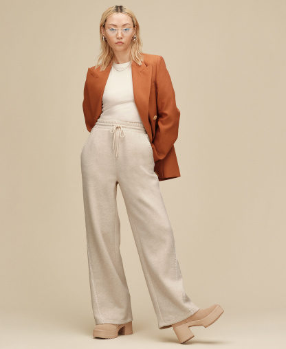 UGG Women's Classic Mid-Rise Straight-Leg Pants - Sand Heather