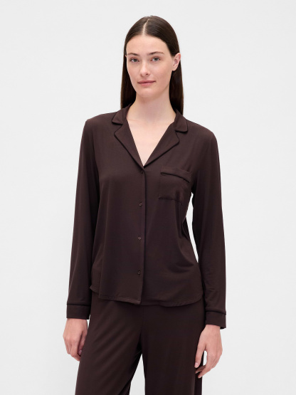 SoftMade Modal PJ Top - Terra brown