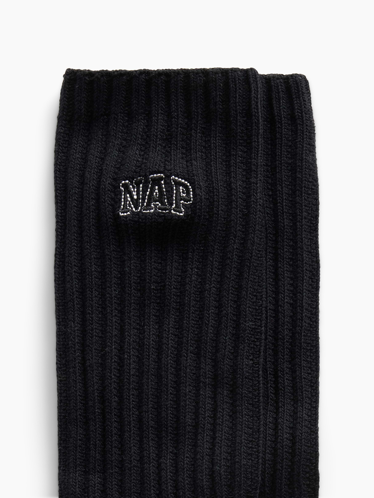 Nap Logo Slouchy Crew Socks - Black