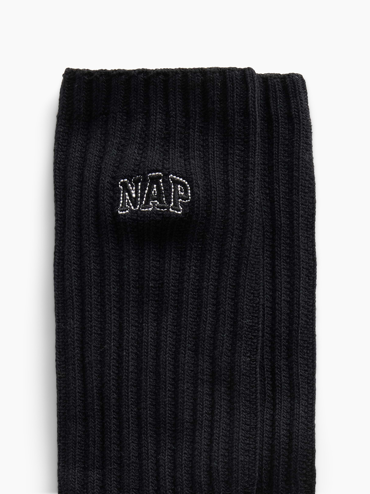 Nap Logo Slouchy Crew Socks - Black